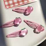 Boogzel Apparel Peach Hair Clips 4 Pcs Set, view 3