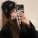 Boogzel Apparel Pearl Beaded Bow Keychain, view 2