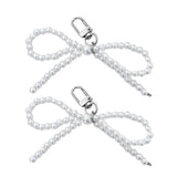 Boogzel Apparel Pearl Beaded Bow Keychain, view 3