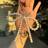 Boogzel Apparel Pearl Bow Charm Keychain, view 4