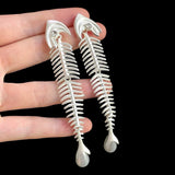 Boogzel Apparel Pearl Drop Fishbone Earrings, view 3