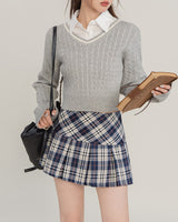 Boogzel Apparel Perfectly Preppy Plaid Pleated Skirt, view 4