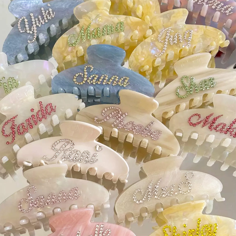 Boogzel Apparel Personalized Name Rhinestone Y2K Hair Claw