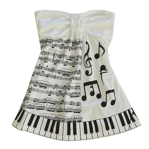 Boogzel Apparel Piano Print Strapless Tube Top