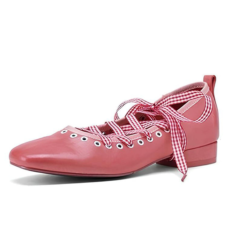 Boogzel Apparel Picnic Gingham Ballet Lace Flats