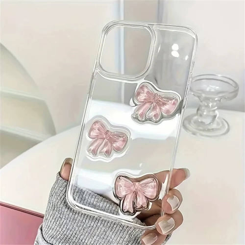 Boogzel Apparel Pink Bows Clear iPhone Case