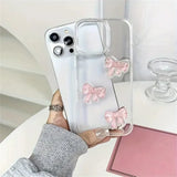 Boogzel Apparel Pink Bows Clear iPhone Case, view 2