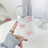 Boogzel Apparel Pink Bows Clear iPhone Case, view 3