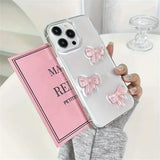 Boogzel Apparel Pink Bows Clear iPhone Case, view 4