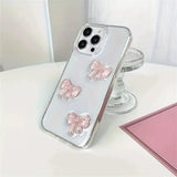Boogzel Apparel Pink Bows Clear iPhone Case, view 5