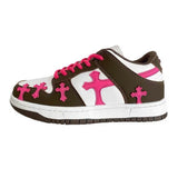 Boogzel Apparel Pink & Brown Cross Sneakers, view 2