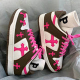 Boogzel Apparel Pink & Brown Cross Sneakers, view 5