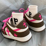 Boogzel Apparel Pink & Brown Cross Sneakers, view 6