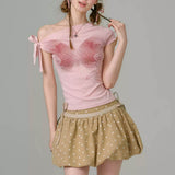 Boogzel Apparel Pink Butterfly Asymmetrical Top, view 5