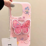 Boogzel Apparel Pink Butterfly Phone Holder, view 4