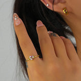 Boogzel Apparel Pink Crystal Heart Ring, view 3
