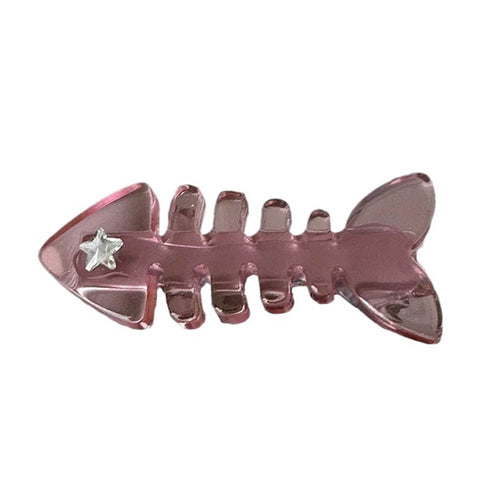Boogzel Apparel Pink Fish Bone Claw Clip