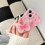 Boogzel Apparel Pink Flowers Butterfly iPhone Case, view 4