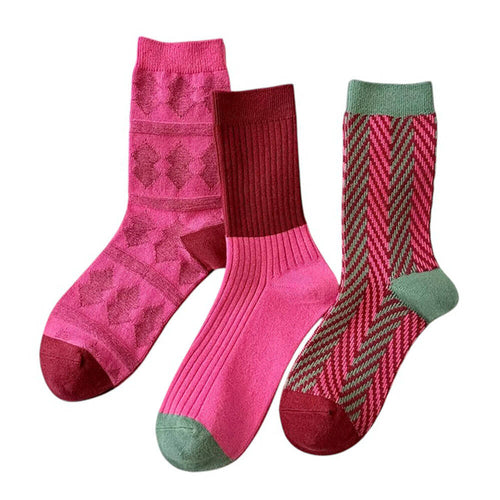 Boogzel Apparel Pink & Green Patterned Socks