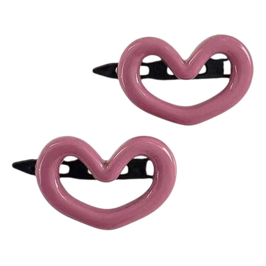 Boogzel Apparel Pink Heart Hair Clips