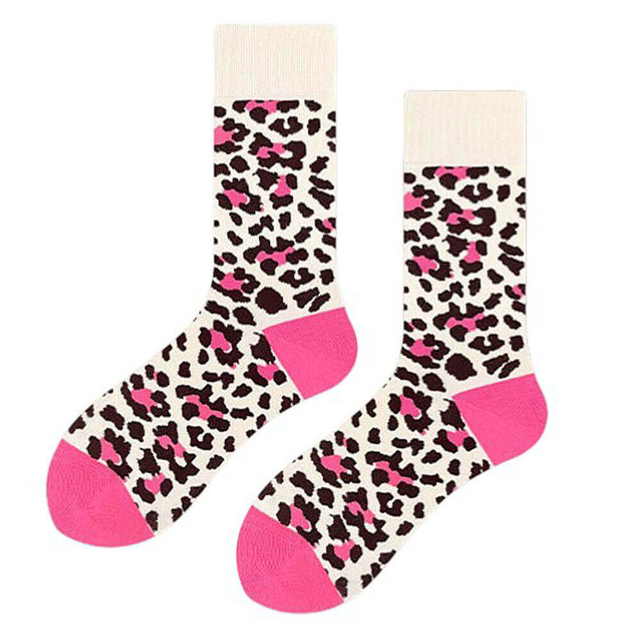Boogzel Apparel Pink Leopard Pattern Socks