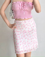Boogzel Apparel Pink Sheer Butterfly Print Skirt, view 4