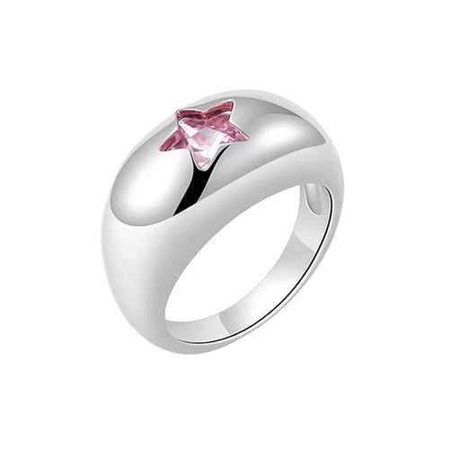 Boogzel Apparel Pink Star Chunky Ring