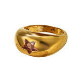 Boogzel Apparel Pink Star Chunky Ring, view 3