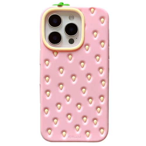 Boogzel Apparel Pink Strawberry 3D iPhone Case