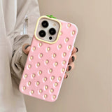 Boogzel Apparel Pink Strawberry 3D iPhone Case, view 2