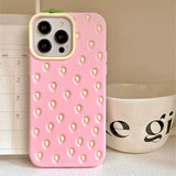 Boogzel Apparel Pink Strawberry 3D iPhone Case, view 3