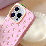 Boogzel Apparel Pink Strawberry 3D iPhone Case, view 4