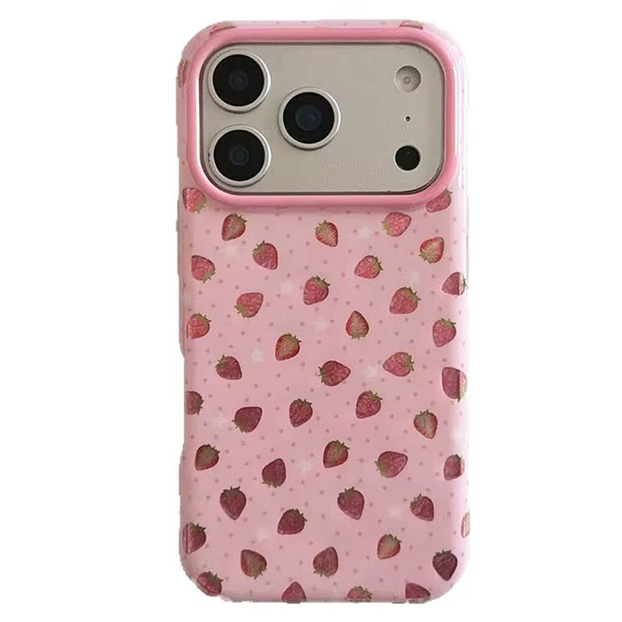Boogzel Apparel Pink Strawberry iPhone Case