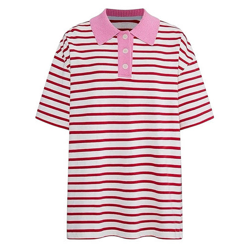 Boogzel Apparel Pink Stripe Skater Polo Shirt