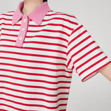 Boogzel Apparel Pink Stripe Skater Polo Shirt, view 4