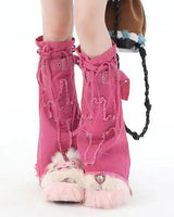 Boogzel Apparel Pink Y2K Mini Skirt & Leg Warmers Set, view 6