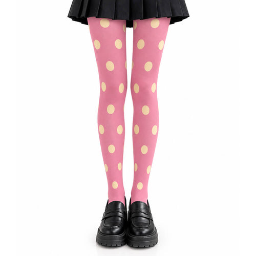 Boogzel Apparel Pink & Yellow Polka Dot Tights