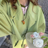 Boogzel Apparel Pistachio Ice Cream Trench Coat, view 3