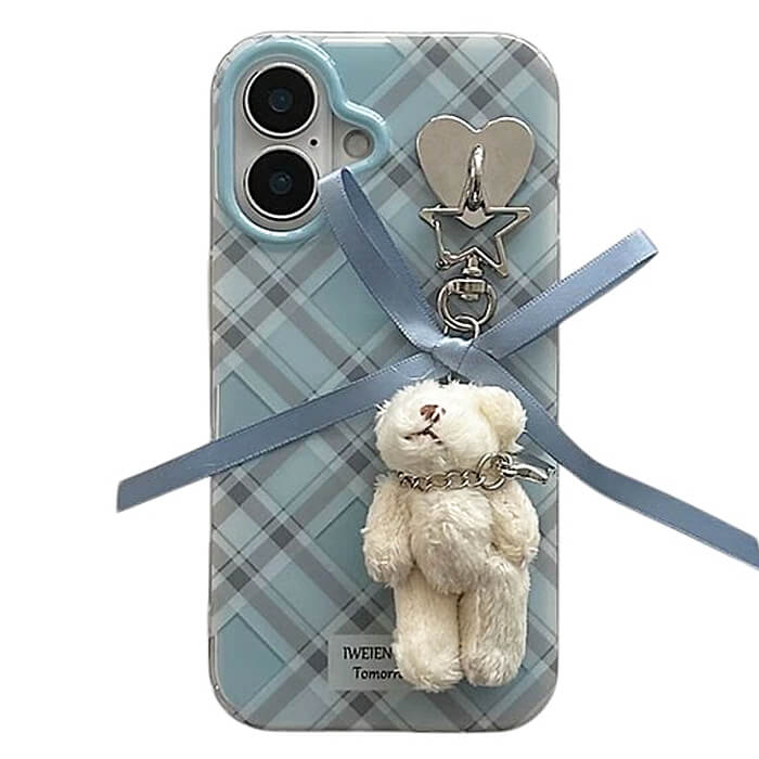 Boogzel Apparel Plaid Bear Charm iPhone Case