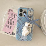 Boogzel Apparel Plaid Bear Charm iPhone Case, view 2