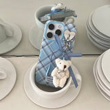 Boogzel Apparel Plaid Bear Charm iPhone Case, view 4