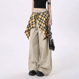 Boogzel Apparel Plaid Shirt-Tied Baggy Trousers, view 4