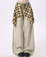 Boogzel Apparel Plaid Shirt-Tied Baggy Trousers, view 5