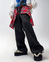 Boogzel Apparel Plaid Shirt-Tied Baggy Trousers, view 6