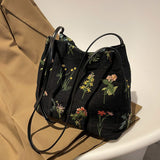 Boogzel Apparel Plant Mom Aesthetic Flower Embroidery Bag, view 2