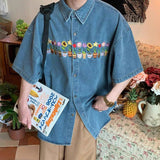 Boogzel Apparel Plants & Pots Embroidery Denim Shirt, view 3