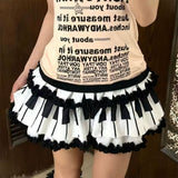 Boogzel Apparel Play Me Something Piano Ruffle Mini Skirt, view 3