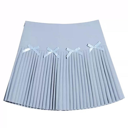 Boogzel Apparel Playful Bows Pleated Mini Skirt