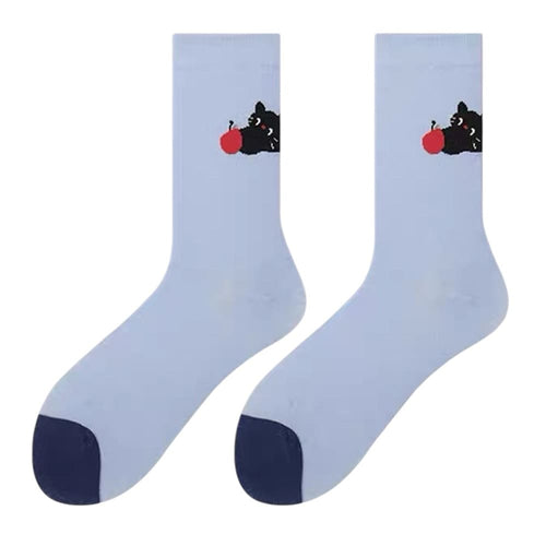 Boogzel Apparel Playful Cat Crew Socks