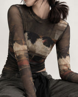 Boogzel Apparel Playful Kitten Brown Long Sleeve Top, view 3